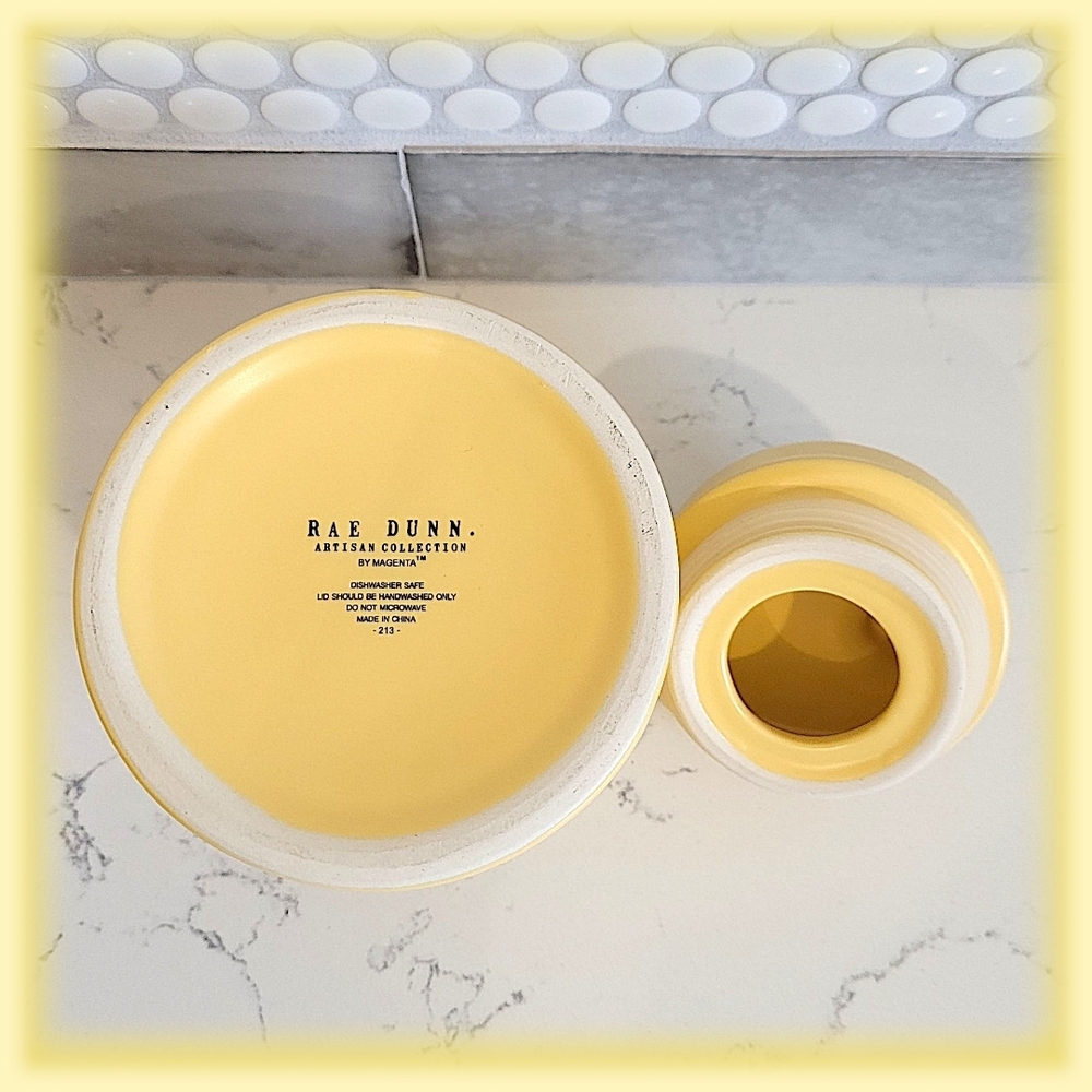 Rae Dunn Yellow Tweet Jar - NWOT - Picture 7 of 8